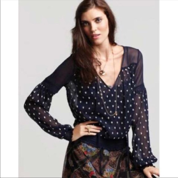 Free People Tops - FP Navy Keyhole Neck Top